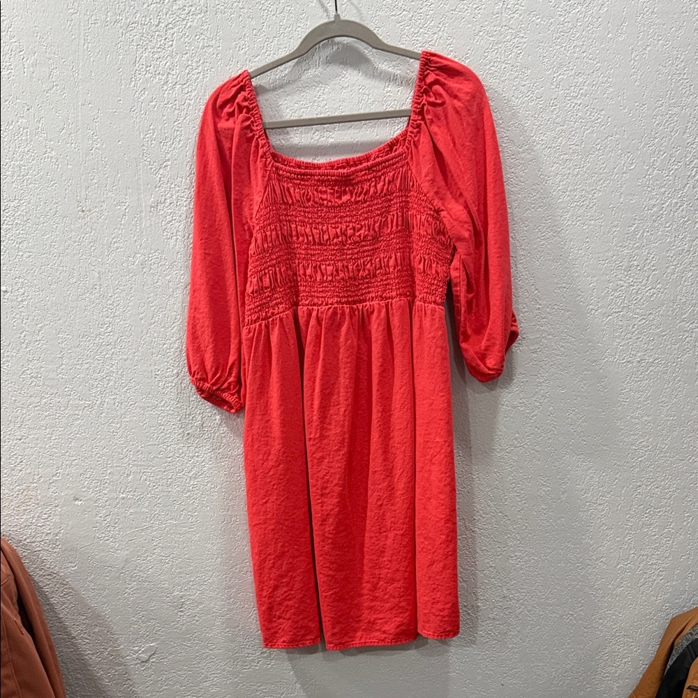 Coral Midi Maternity Dress